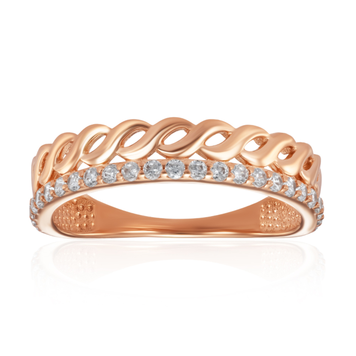 Золота каблучка з фіанітами. Артикул 18844/01/0/13