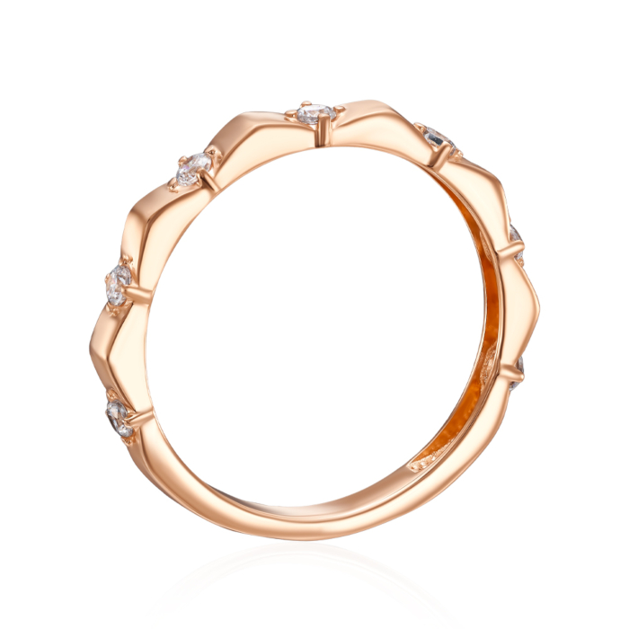 Золота каблучка з фіанітами. Артикул 18845/01/0/46