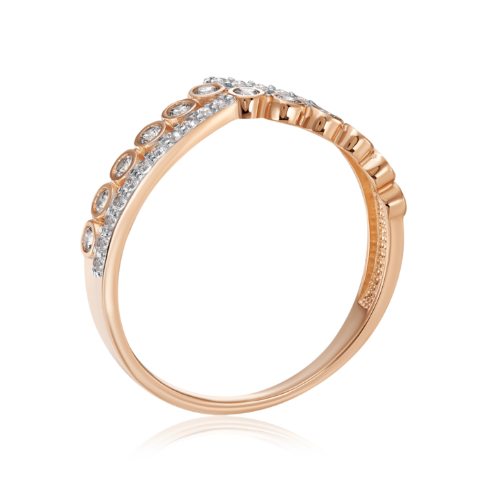Золотое кольцо с фианитами. Артикул 18851/01/1/62