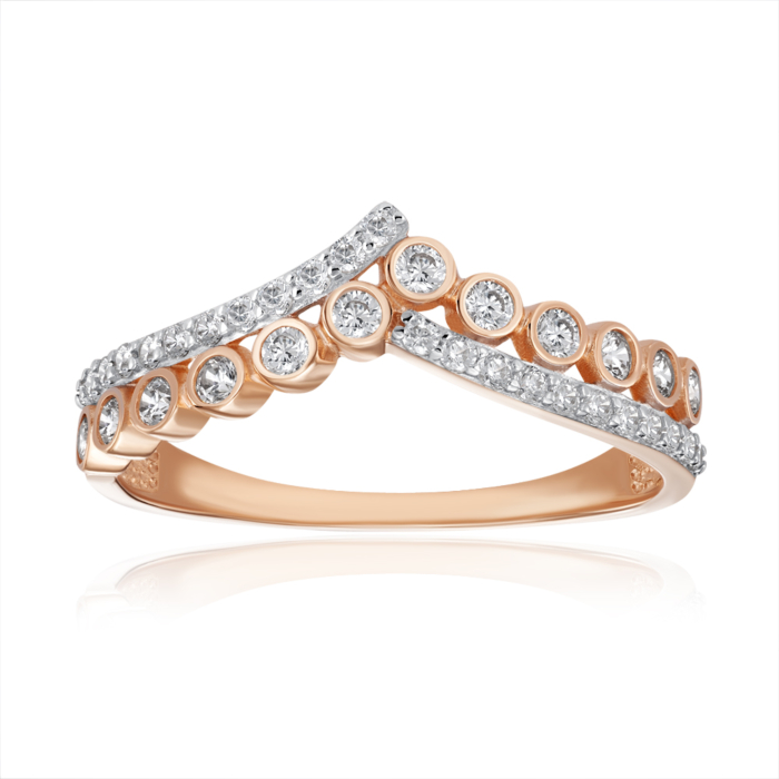 Золотое кольцо с фианитами. Артикул 18851/01/1/62