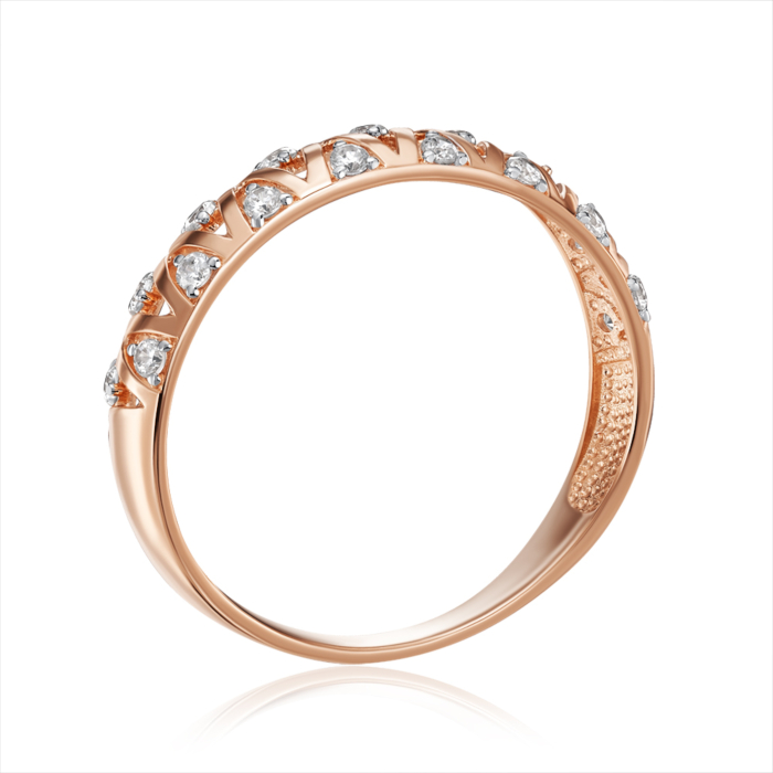 Золота каблучка з фіанітами. Артикул 18852/01/1/3