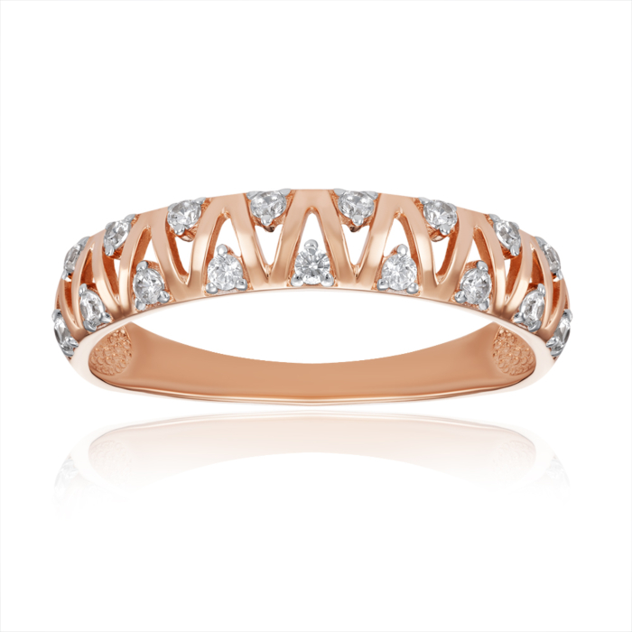 Золота каблучка з фіанітами. Артикул 18852/01/1/3