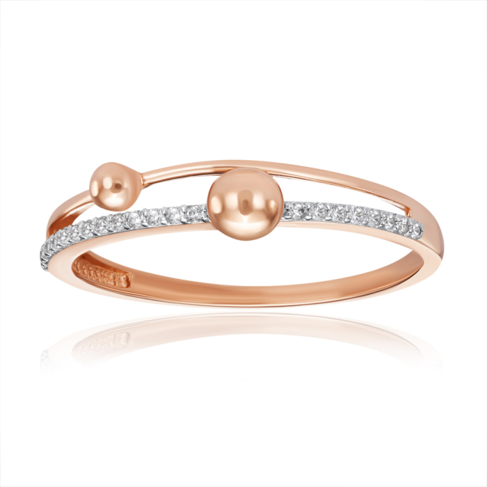 Золотое кольцо с фианитами. Артикул 18853/01/1/1