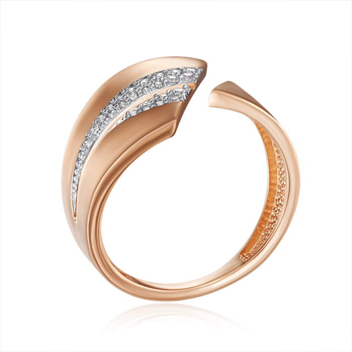 Золота каблучка з фіанітами. Артикул 18857/01/1/601