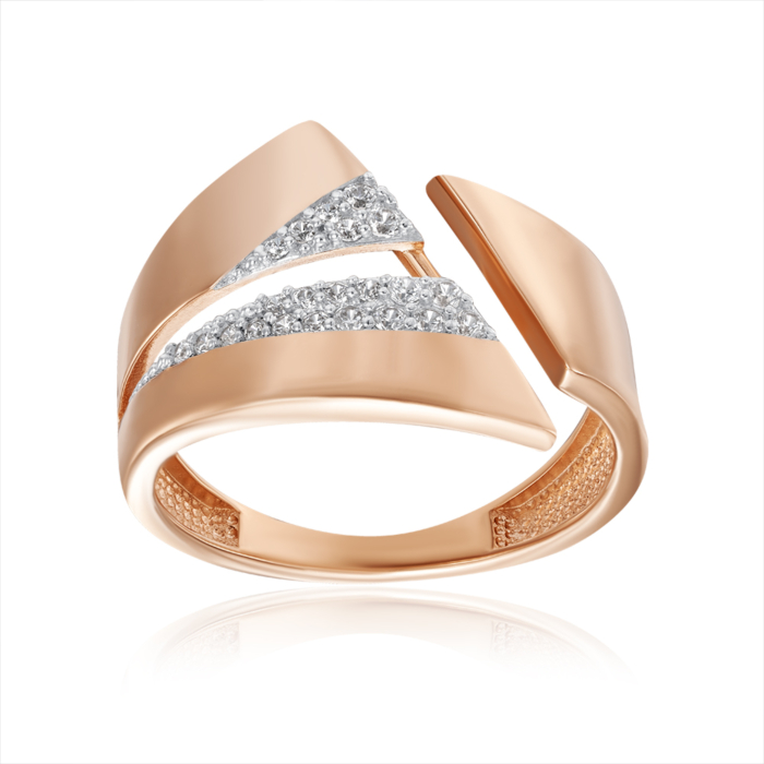 Золотое кольцо с фианитами. Артикул 18857/01/1/601