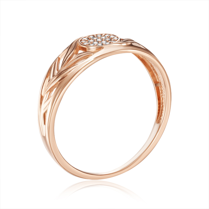 Золотое кольцо с фианитами. Артикул 18860/01/0/1