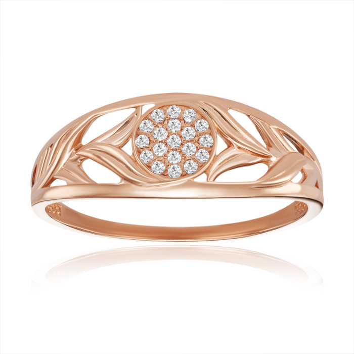 Золотое кольцо с фианитами. Артикул 18860/01/0/1