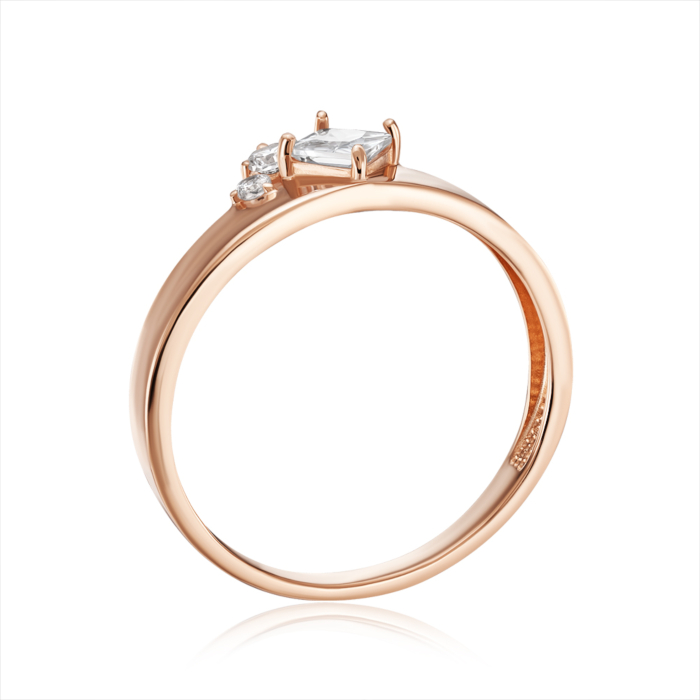 Золотое кольцо с фианитами. Артикул 18861/01/0/4907