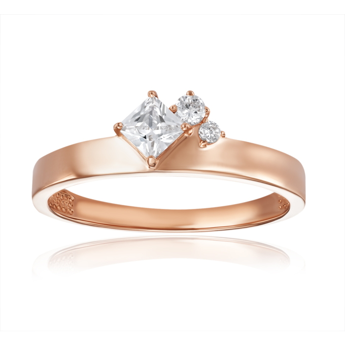 Золотое кольцо с фианитами. Артикул 18861/01/0/4907