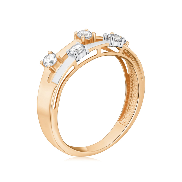 Золота каблучка з фіанітами 18863/01/1/52