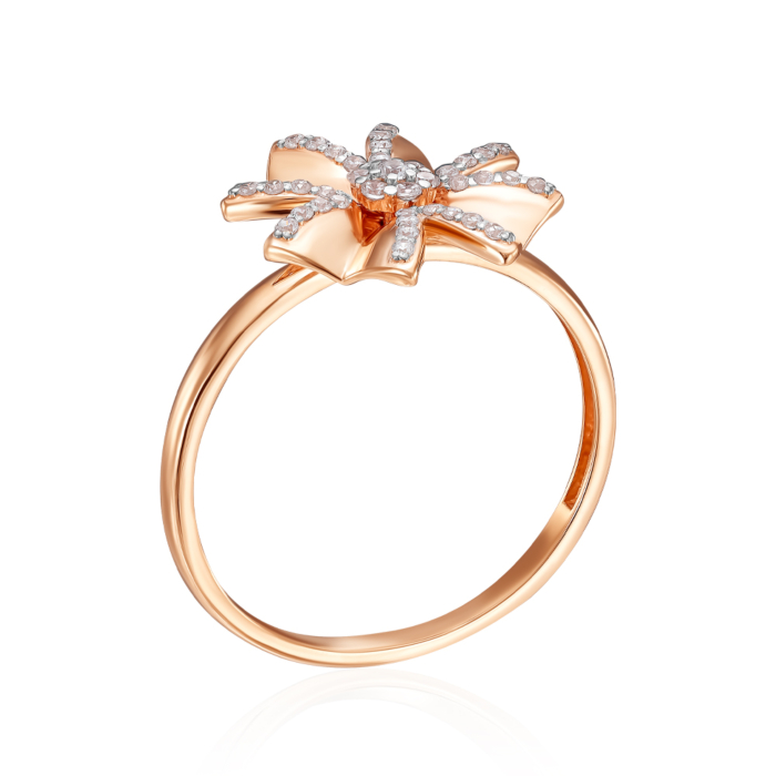 Золота каблучка з фіанітами. Артикул 18866/01/1/75