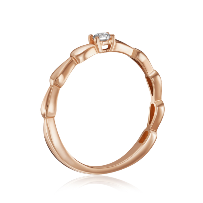 Золота каблучка з фіанітом. Артикул 18870/01/0/52