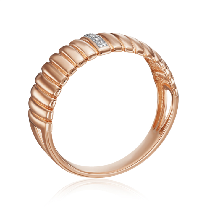 Золотое кольцо с фианитами. Артикул 18872/01/1/13
