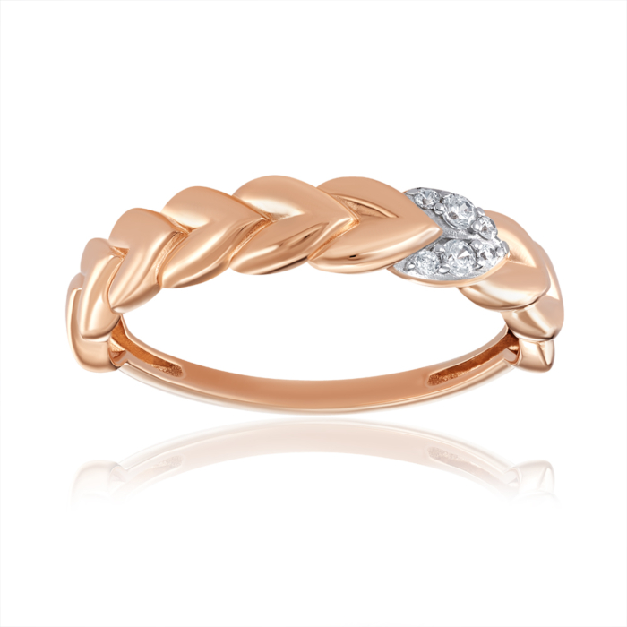 Золота каблучка з фіанітами. Артикул 18874/01/1/79