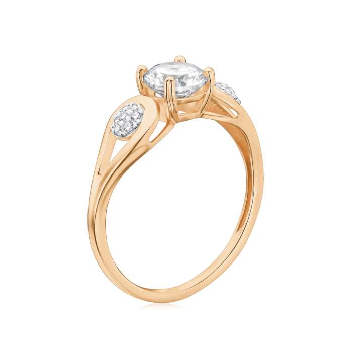 Золотое кольцо с фианитами 18876/01/1/114