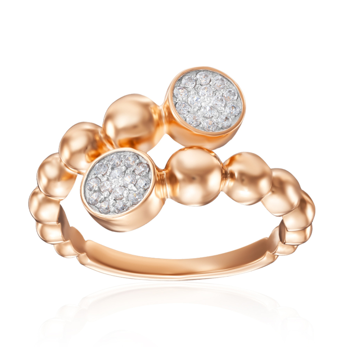 Золотое кольцо с фианитами. Артикул 18881/01/1/1