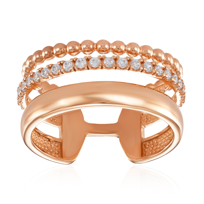 Золотое кольцо с фианитами. Артикул 18883/01/0/13