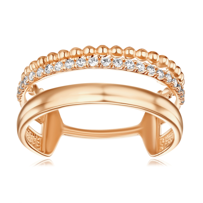 Золотое кольцо с фианитами. Артикул 18883/08/0/13