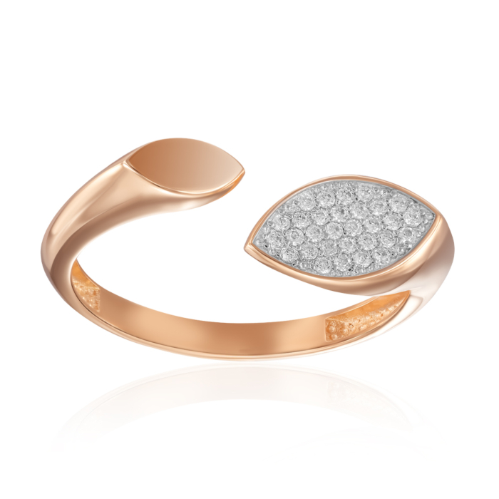 Золотое кольцо с фианитами. Артикул 18894/01/1/1