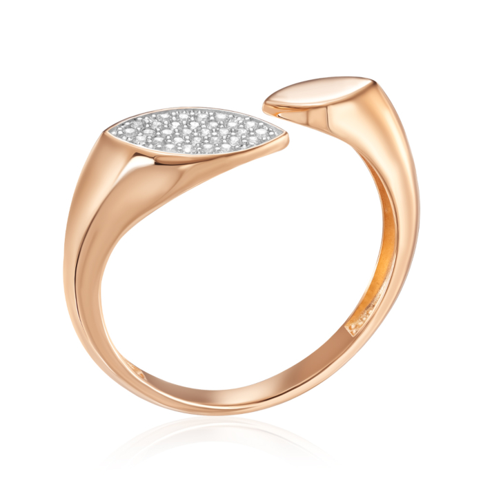 Золотое кольцо с фианитами. Артикул 18894/01/1/1