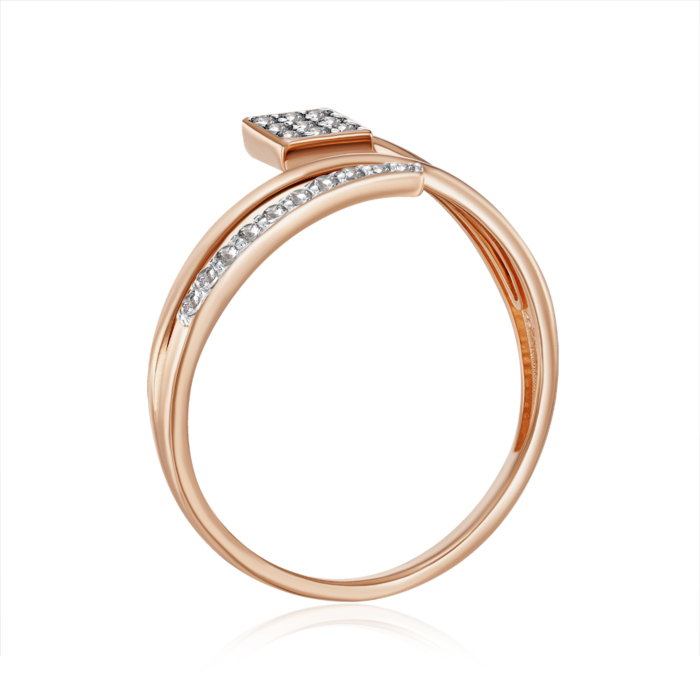 Золотое кольцо с фианитами. Артикул 18896/01/1/13