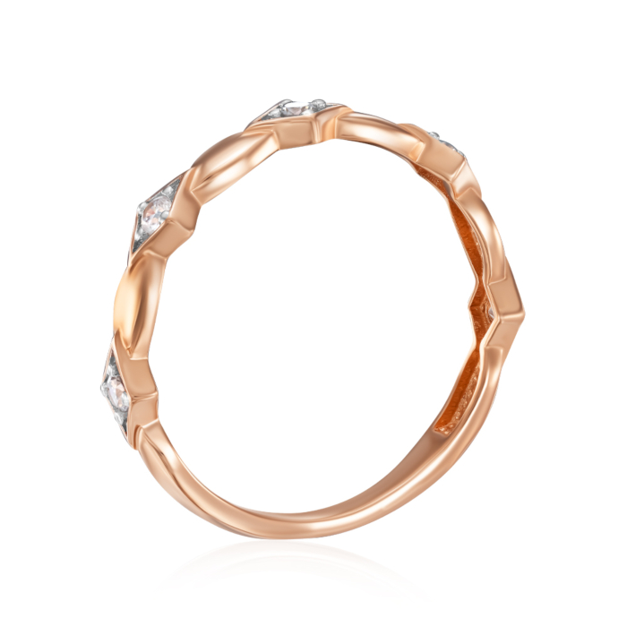 Золотое кольцо с фианитами. Артикул 18901/01/1/46
