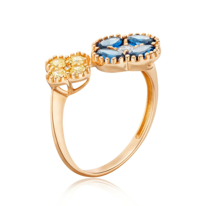 Золота каблучка з фіанітами. Артикул 18905/01/0/21039