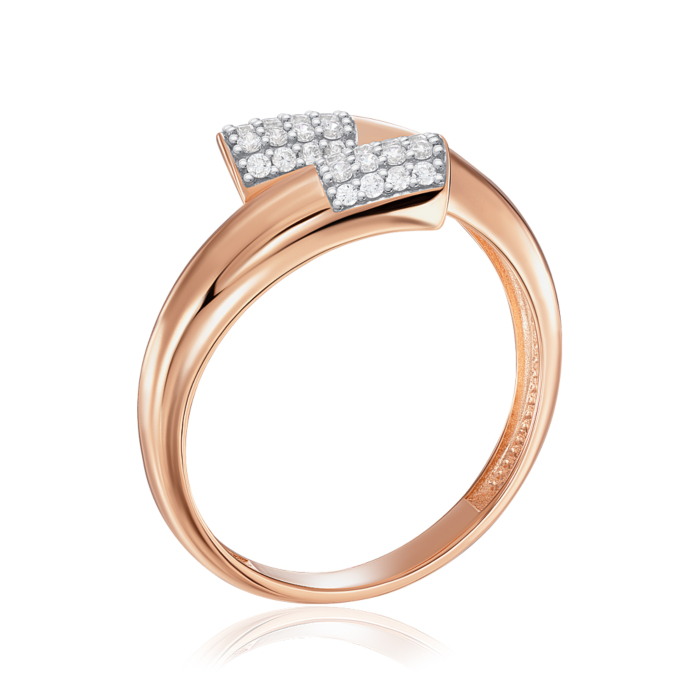 Золотое кольцо с фианитами. Артикул 18907/01/1/323