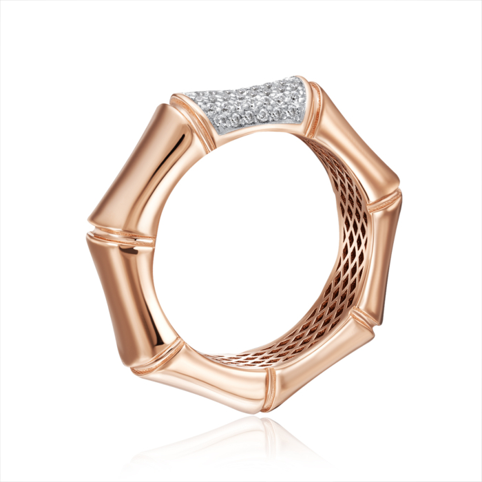 Золотое кольцо с фианитами. Артикул 18910/01/1/1