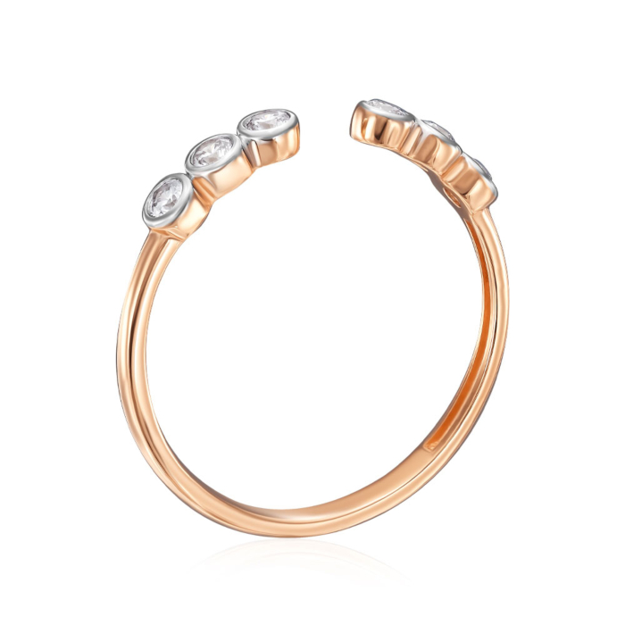 Золотое кольцо с фианитами. Артикул 18911/01/1/17