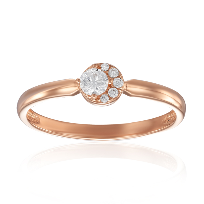 Золотое кольцо с фианитами. Артикул 18918/01/0/39