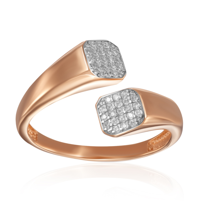 Золота каблучка з фіанітами. Артикул 18921/01/1/1