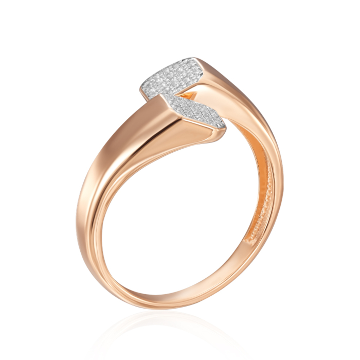 Золота каблучка з фіанітами. Артикул 18921/01/1/1