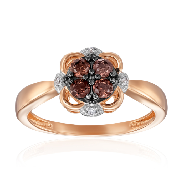 Золота каблучка з фіанітами. Артикул 18927/01/1/4887