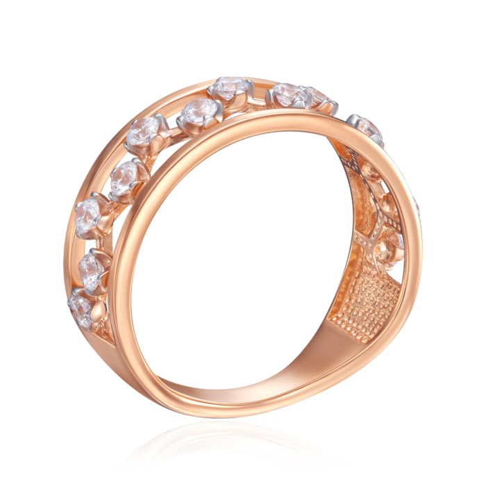 Золотое кольцо с фианитами. Артикул 18930/01/1/17