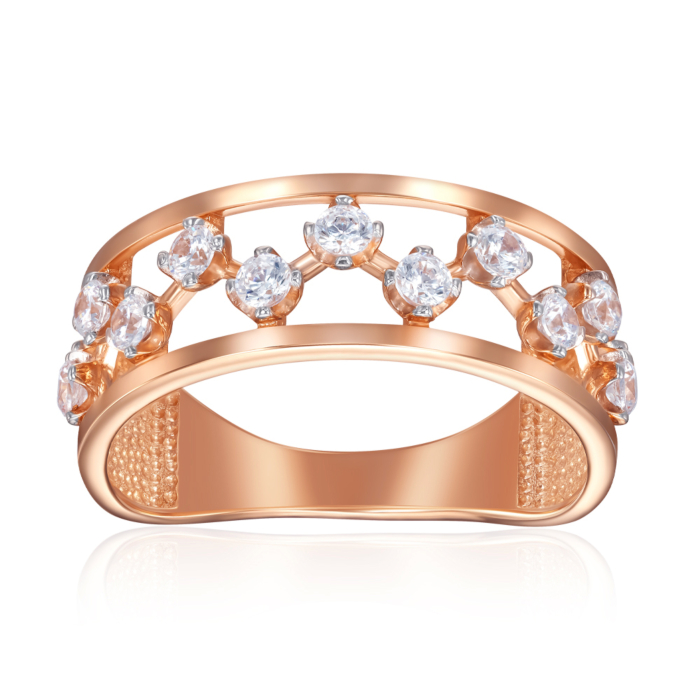 Золотое кольцо с фианитами. Артикул 18930/01/1/17