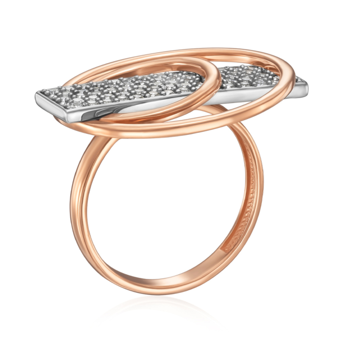 Золота каблучка з фіанітами. Артикул 18933/01/1/13