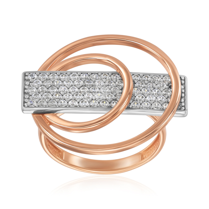 Золота каблучка з фіанітами. Артикул 18933/01/1/13