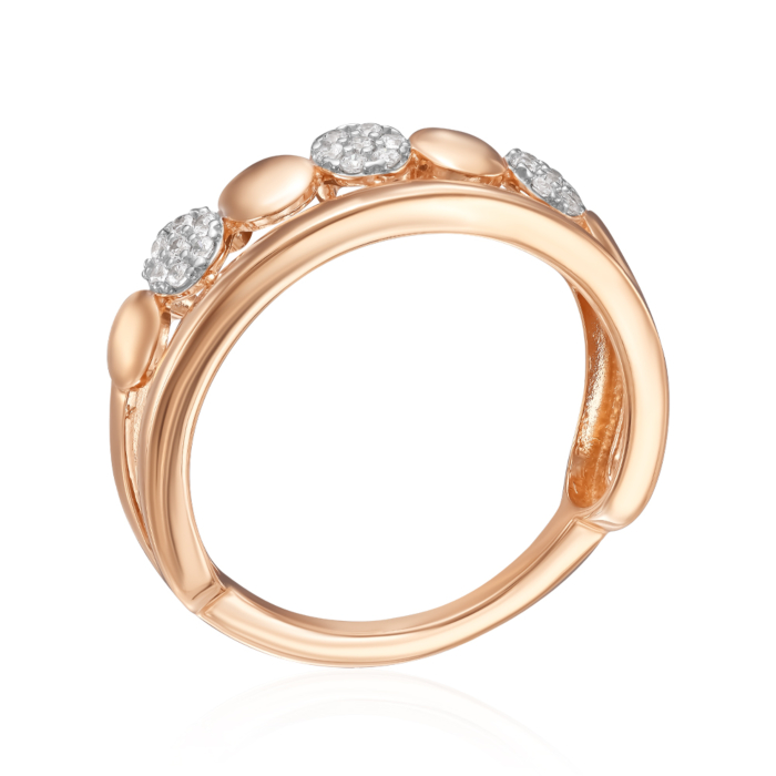 Золота каблучка з фіанітами. Артикул 18934/01/1/1