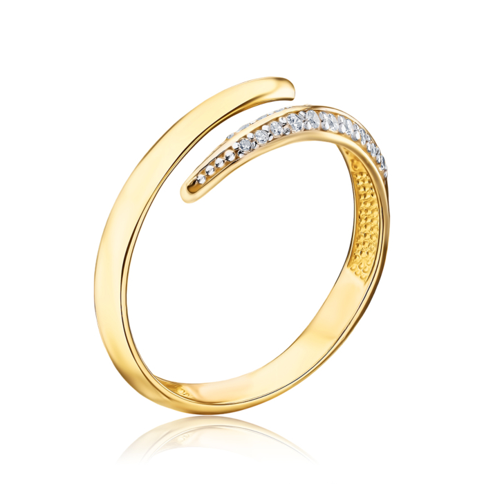 Кольцо в желтом золоте с фианитами 18939/03/1/601