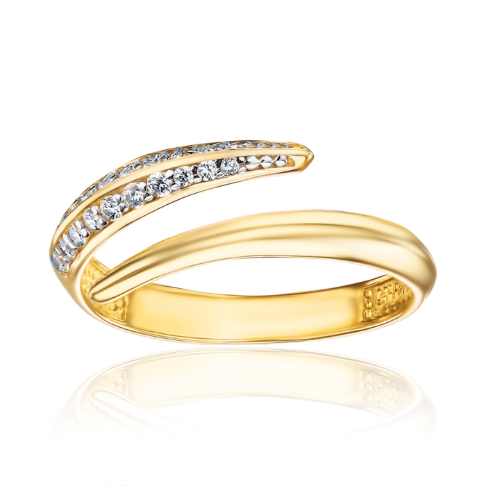 Кольцо в желтом золоте с фианитами 18939/03/1/601