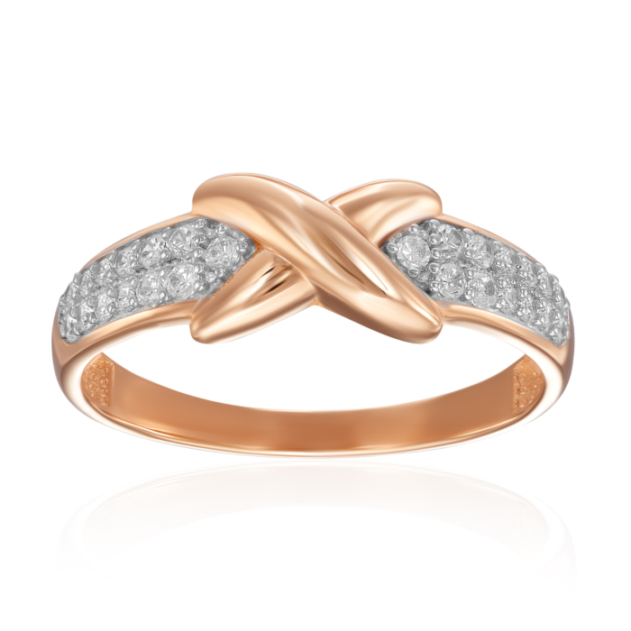 Золота каблучка з фіанітами. Артикул 18940/01/1/43