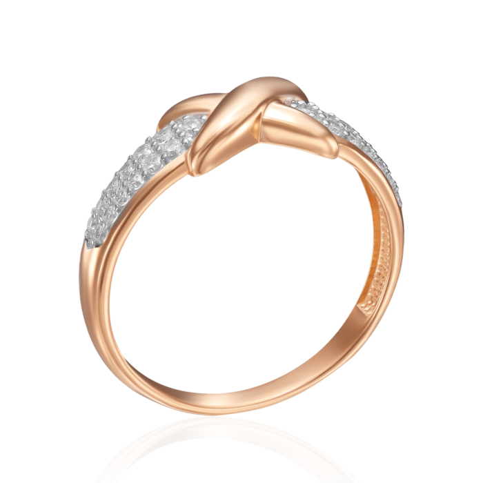 Золота каблучка з фіанітами. Артикул 18940/01/1/43