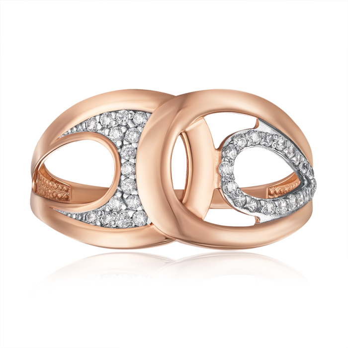 Золота каблучка з фіанітами. Артикул 18949/01/1/1