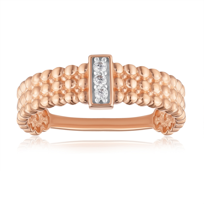 Золотое кольцо с фианитами. Артикул 18950/01/1/3