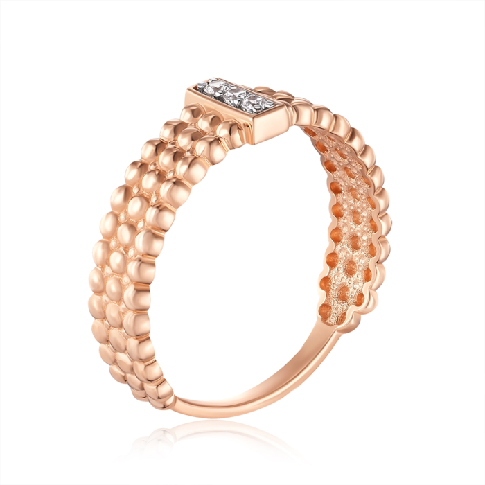 Золотое кольцо с фианитами. Артикул 18950/01/1/3