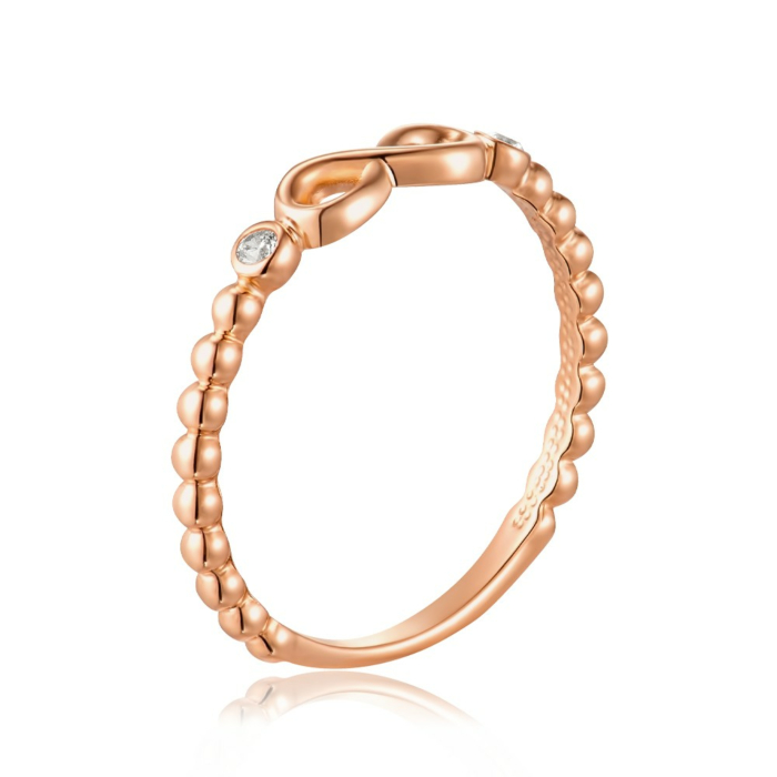 Золота каблучка з фіанітами. Артикул 18952/01/0/3