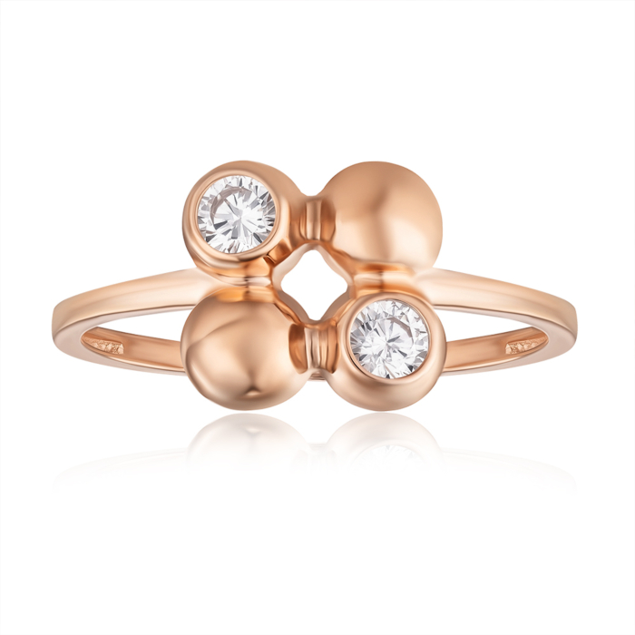 Золота каблучка з фіанітами. Артикул 18965/01/0/28