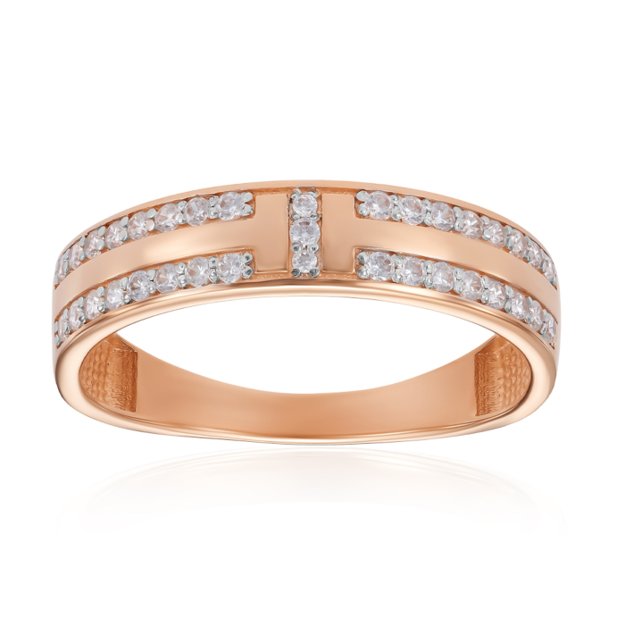 Золотое кольцо с фианитами. Артикул 18966/01/1/36