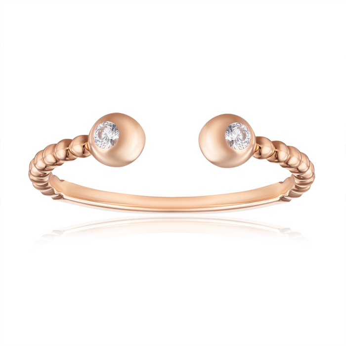 Золота каблучка з фіанітами. Артикул 18968/01/0/17